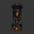 Red Bull Formula 1 Race Car Featuring Red Yellow Black Aerodynamic Design And Rear Wing