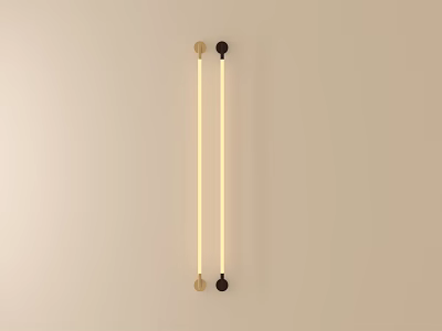 Modern Minimalist Wall Light With Slim Linear Design Gold And Black Finish 3d model