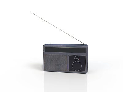 Realistic Style Radio Retro Radio Portable Radio Metal Antenna Knob FM Speaker Mesh Vintage Electronic Equipment Furnishings 3d model