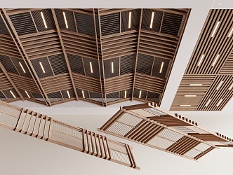 Grille ceiling Heterosexual ceiling Aluminum square ceiling 3d model