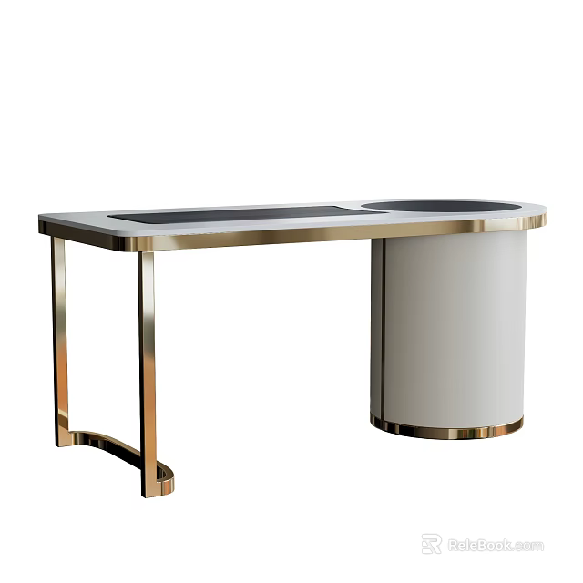 Modern Tea Table And Chairs Set With Metal Frame And Marble Tabletop Design 3d model 