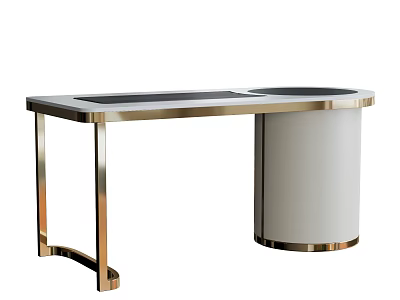 Modern Tea Table And Chairs Set With Metal Frame And Marble Tabletop Design 3d model
