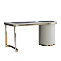 Modern Tea Table And Chairs Set With Metal Frame And Marble Tabletop Design