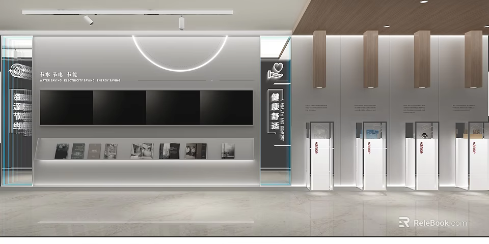 Modern Display Shelves Design With Black Screens White Doors And Sleek Structure 3d model 