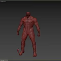 Game Film Character 3D Model With Detailed Muscle Structure Anatomical Design Front Back View
