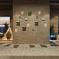 Relaxing Café Interior Design With Stone Path Lanterns Green Plants And Outdoor Style Seating