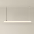 Modern Linear Pendant Light With White Shade And Brown Frame For Ceiling 3d model