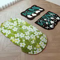 Stylish Floral Patterned Rugs With White Flowers And Tulip Designs For Home Decoration