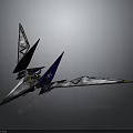 Futuristic Blue and Silver Spaceship with Sleek Aerodynamic Design for Cosmic Exploration