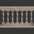 Classical Stone Fence Design With Baluster Columns Textured Surface And Pedestal Base
