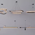 Modern Contemporary Pendant Lights With Circular Linear Ring Shaped Designs For Interior Lighting 3d model