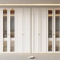 Elegant Modern White Wardrobe Interior Design With Glass Doors And Brass Handles