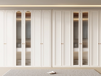 Cream wardrobe French wardrobe 3d model