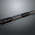 Black Train With Multiple Illuminated Window Carriages And Reflection On Smooth Surface 3d model