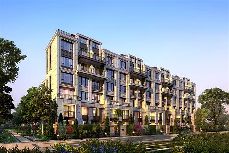 French residential building green space is present in Shanghai Jiading Juyuan villa residential building 3d model