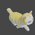 Game Animated Character Yellow And White Striped Cat Walking 3D Model Design