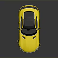 Yellow Sports Car With Black Roof Rear Spoiler And Sleek Sporty Design