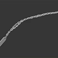 Silver Chain Necklace With Two Dog Tag Pendants And Link Design