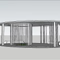 Modern Circular Pergola With Slender Columns In Garden Surrounded By Lush Trees And Green Lawn