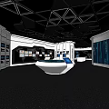Modern Technology Exhibition Hall Interior Design With Digital Screens Interactive Displays And Sleek Lighting