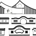 Traditional Chinese Building Exterior Wall With Curved Eaves And Wooden Grilles Design