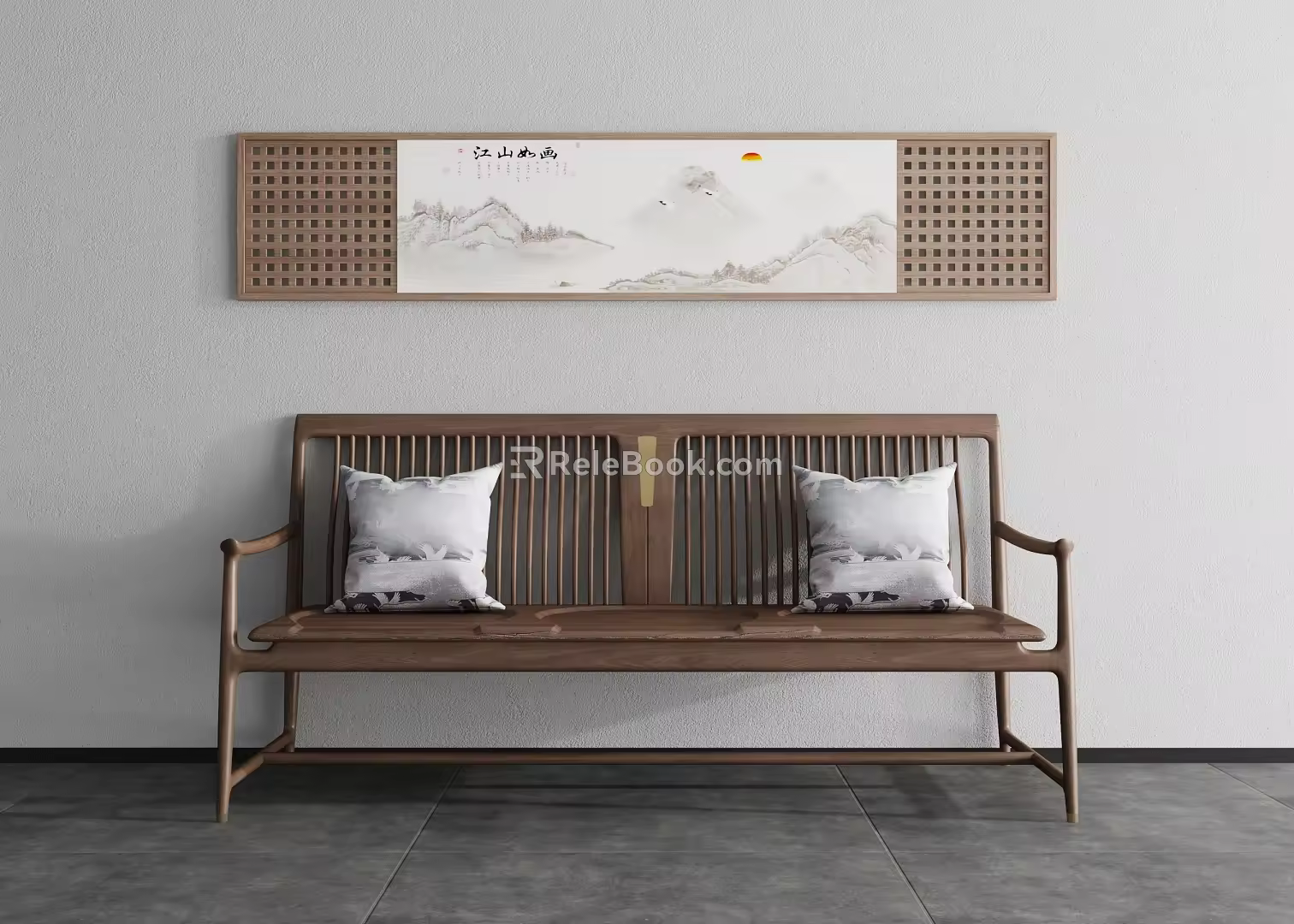 New Chinese-style Multi-person Sofa 3d model