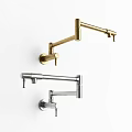Stylish Gold and Silver Wall Mounted Faucets with Modern Sleek Design