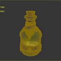 Decorative Magic Vial With Cork Stopper Ornate Metal Design And Colorful Liquid