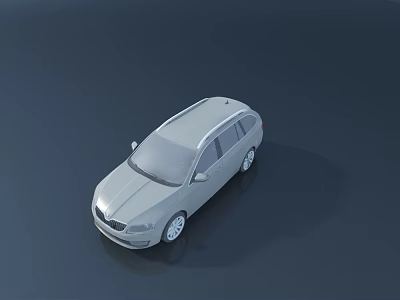Silver Station Wagon 3D Render With Modern Sleek Exterior And Shiny Wheels 3d model