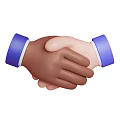 Friendly Handshake Between Two Hands With Different Skin Tones And Blue Cuffs