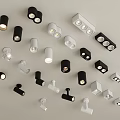 Modern downlight spotlight combination 3d model