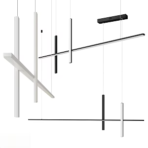 Minimalist style linear pendant lamp design modern geometric pendant lamp art 3d model