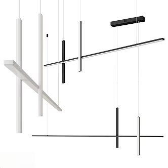 Minimalist style linear pendant lamp design modern geometric pendant lamp art 3d model