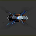 Enchanted Sword With Blue Glow Ornate Crystal Blade And Decorative Hilt