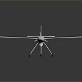 White Fixed Wing Drone Model With Long Wings Tail Logo And Landing Gear