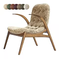 Comfortable Modern Solid Wood Frame Soft Boucle Leisure Armchair With Multiple Fabric Color Choices