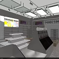ILAHUI Mall Store With Bright Interior Shelves Display Counter And Signage