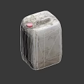 Industrial Plastic Container with Red Cap Handle and Worn Surface for Industrial Equipment Applications