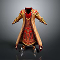 Ornate Red and Gold Robe with Intricate Traditional Patterns and Elegant Design