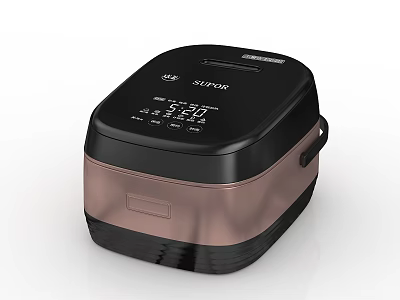 LG SUPOR Modern Electric Rice Cooker With Black Rose Gold Design And Digital 3d model