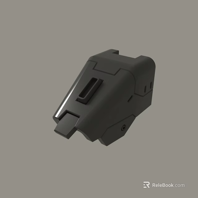 Black Mechanical Component Design With Modern Structure And Functional Features 3d model 