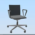 Ergonomic Office Chair With Black Seat Backrest And Silver Five Star Base Wheels