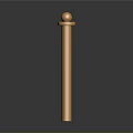 Ornate Golden Metal Railing With Spherical Finials And Circular Patterns
