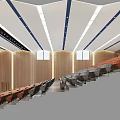 Modern Conference Room Interior Design With Tiered Seating Wooden Walls And Ceiling