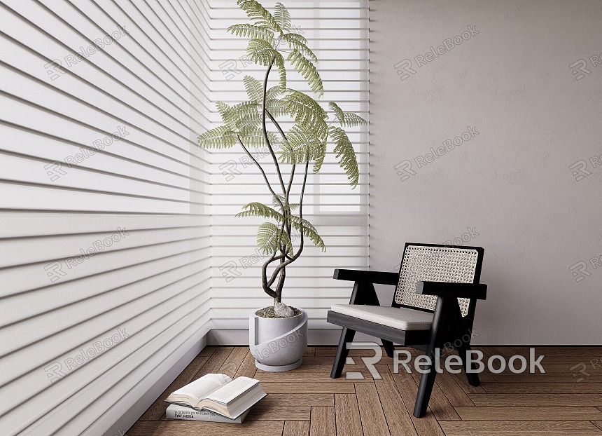 Modern venetian blinds, fabric curtains, window basin pick model