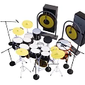 drum set sound 3d model