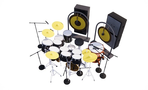 drum set sound 3d model