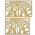 Wooden Partition with Tree Carved Openwork Design for Interior Decoration 3d model
