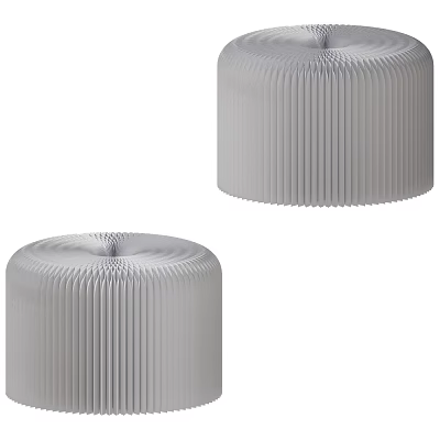 Gray Cylindrical Stools With Modern Pleated Design For Stylish Home Decor 3d model