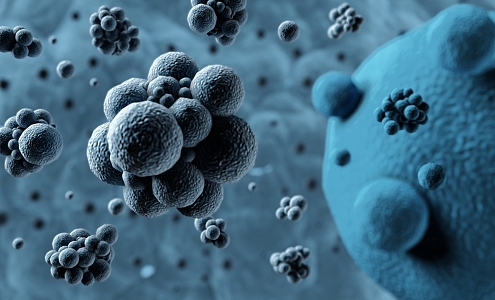 Modern Viruses Bacteria Viral Background 3d model